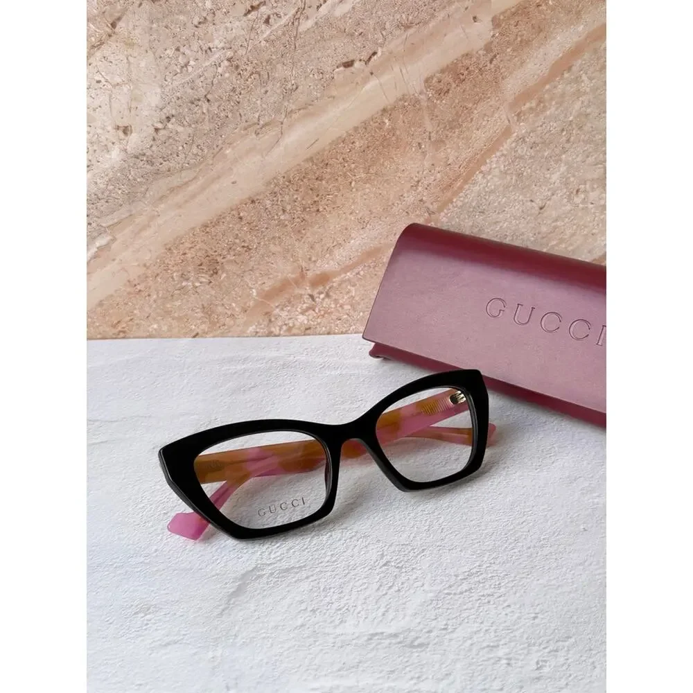 NEW Gucci GG1334O Black Pink Cat Eye Eyeglasses Frames